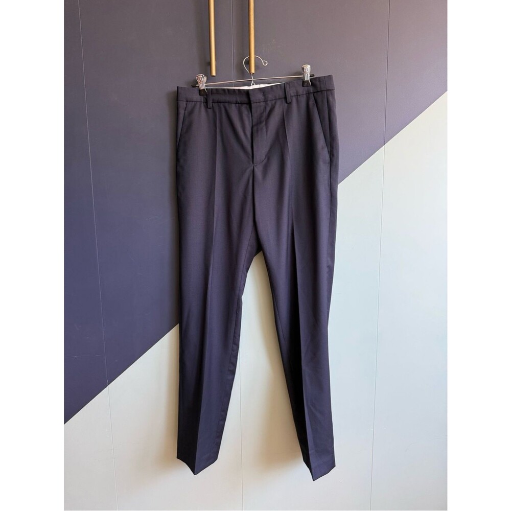 APC Navy Blue Virgin Wool Mens Slim Tailored Dress Pants, EU 48 (US 30-31), EUC